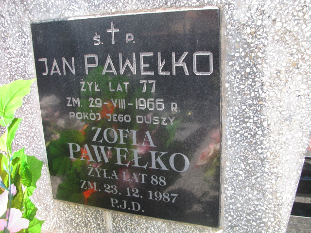 Zofia Pawełko 1889 Biłgoraj - Grobonet - Wyszukiwarka osób pochowanych