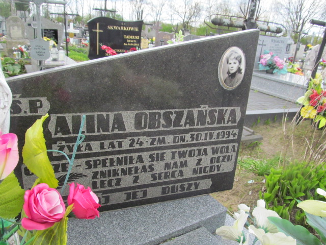 Alina Obszańska 1969 Biłgoraj - Grobonet - Wyszukiwarka osób pochowanych