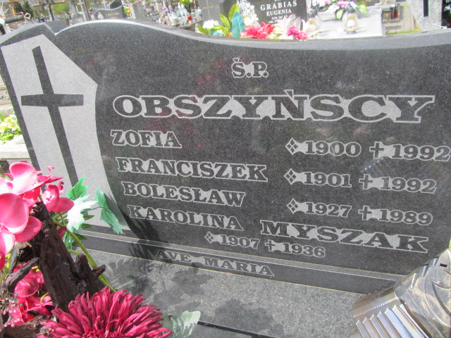 Zofia Obszyński 1900 Biłgoraj - Grobonet - Wyszukiwarka osób pochowanych